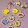 Birth month dried flower drop earrings