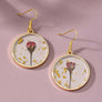 Birth month dried flower drop earrings