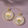 Birth month dried flower drop earrings
