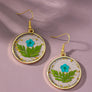 Birth month dried flower drop earrings
