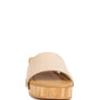 Minny Textured Heel Leather Slip On Sandals