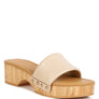 Minny Textured Heel Leather Slip On Sandals