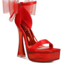Kiri Satin Clear High Heeled Bow Sandals