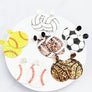 GLITTER LEATHER SPORTS BALL POST EARRING