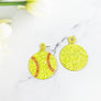 GLITTER LEATHER SPORTS BALL POST EARRING