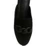 Krizia Chunky Chain Suede Slip On Loafers