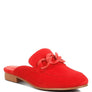 Krizia Chunky Chain Suede Slip On Loafers
