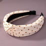 knotted fabric headbands with embroidered dots