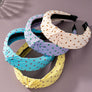knotted fabric headbands with embroidered dots