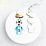 SPORTS BALL UNIFORM ACRYLIC DROP HOOK EARRING