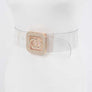 Crystal Logo Buckle Clear Transparent Belt