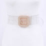 Crystal Logo Buckle Clear Transparent Belt