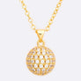 CZ Disco Ball Pendant Necklace