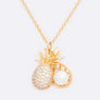 CZ Pineapple Pearl Pendant Necklace