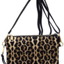 Leopard Cow Flower Crossbody Bag Clutch Wristlet