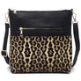 Leopard Cow Flower Pocket Crossbody Bag