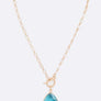 Stone Teardrop Pedant Toggle Necklace