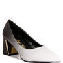 Harlow Metallic Accent Block Heel Pumps