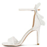 Delancy Bow Detail Lace Stiletto Sandals