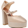 Shiver Rhinestones Embellished Platform Sandals
