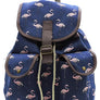 Flamingo Printed Canvas Backpack