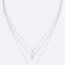 Triple Heart CZ Pendant Layer Necklace