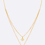 CZ Double Cross Layer Pendant Necklace