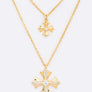 CZ Double Cross Layer Pendant Necklace