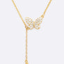 Cubic Zirconia Double Butterfly Pendant Necklace