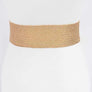 Square Buckle Faux Straw Elastic Belt