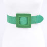 Color Bamboo Square Buckle Elastic Straw Belt