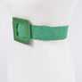 Color Bamboo Square Buckle Elastic Straw Belt