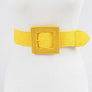 Color Bamboo Square Buckle Elastic Straw Belt