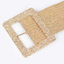 Plus Size Faux Straw Elastic Belt