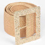 Plus Size Faux Straw Elastic Belt