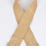 Plus Size Metallic Faux Straw Elastic Belt