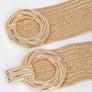 Plus Size Metallic Faux Straw Elastic Belt