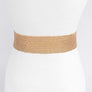 Plus Size Metallic Faux Straw Elastic Belt
