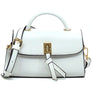 Twist Lock Flap Satchel Crossbody Bag