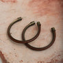 Leather Hoop Earrings With Brass Accent