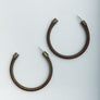 Leather Hoop Earrings With Brass Accent