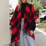 Buffalo Check Tassel Poncho
