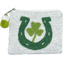 CLOVER IN HORSESHOE Beaded Coin Purse LAC-CP-1331