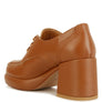 Zaila Leather Block Heel Oxfords