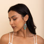 Turquoise Silver Chandelier Earrings - Elegant Fit
