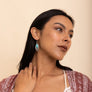 Vintage Engraved Turquoise Earrings