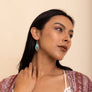 Vintage Engraved Turquoise Earrings