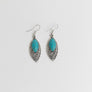 Vintage Engraved Turquoise Earrings