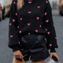 All over heart sweater