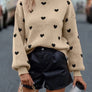 All over heart sweater